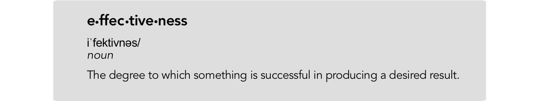 Definition of effectiveness