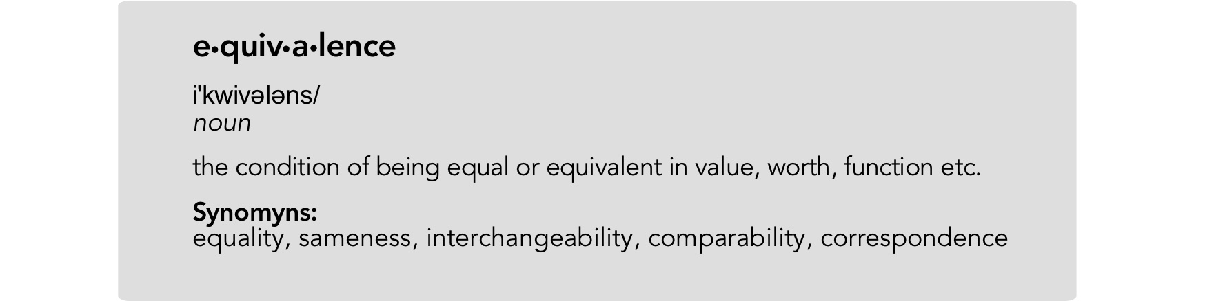 Definition of equivalence