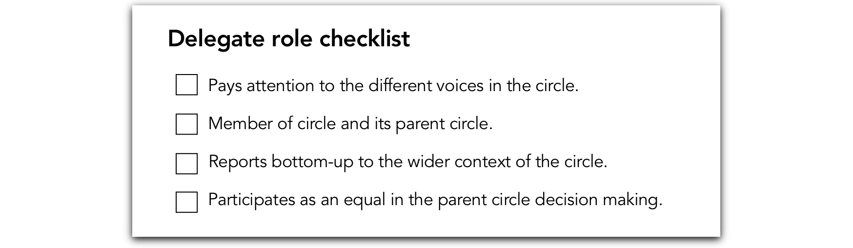 Checklist for the delegate role