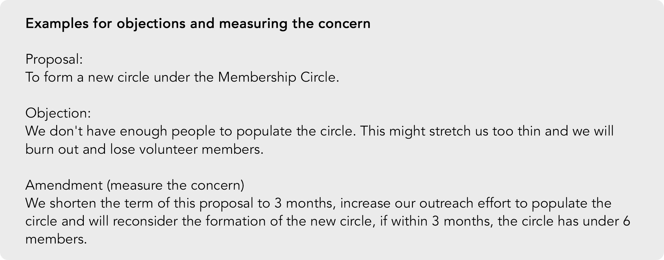 Measure the concern and shorten the term to address an objection