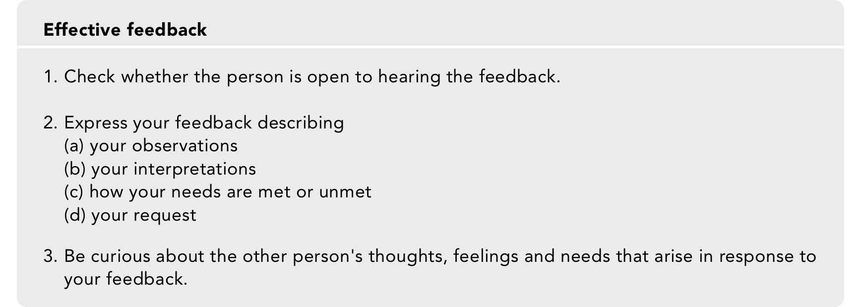 Effective feedback