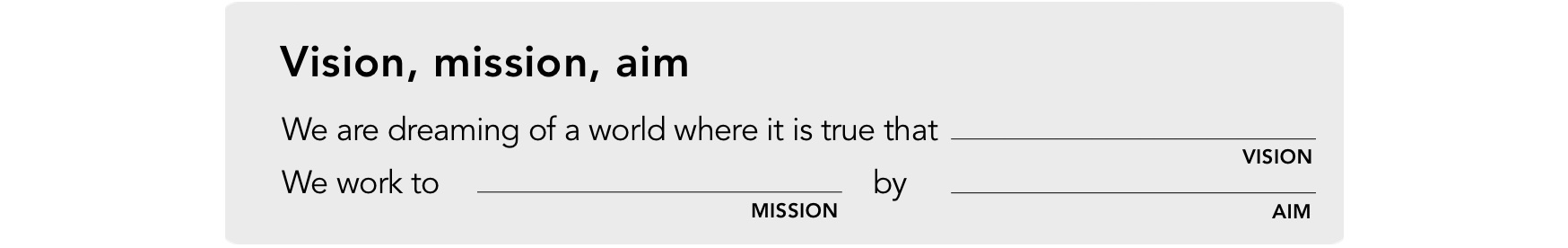 Vision, mission, aims