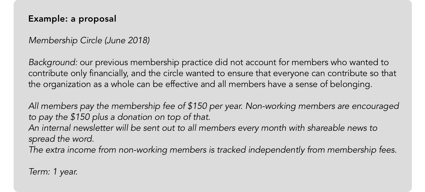 Example of a complete policy