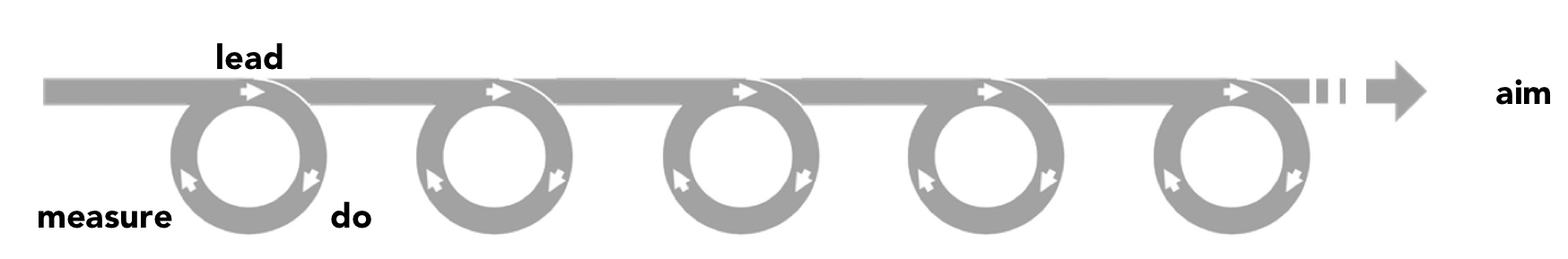 Lead–do–measure-loops continue indefinitely as we work toward the aim