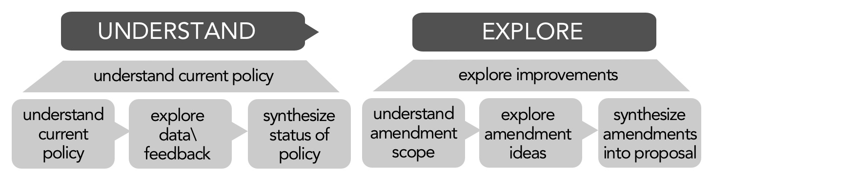 Understand - explore applied to policy review